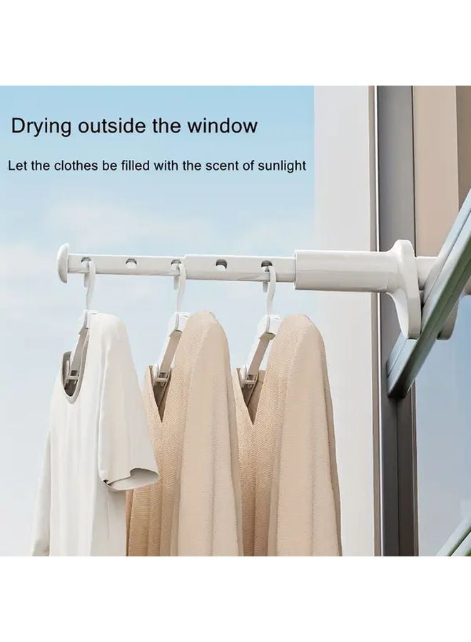 Portable Travel Clothes Hanger 5 Hole Foldable Windproof Spiral Clip No Drill Plastic 1pc - Image 3