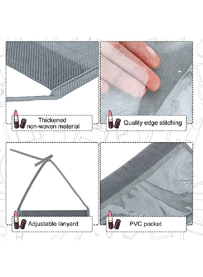 Headband Storage Holder Padded Headband Organizer Hairbands Hanging Organizer With Pvc Clear Pockets Container Hair Accessory Hanging Hair Clasp Rack Display Stand (8.7 Inches Gray)
