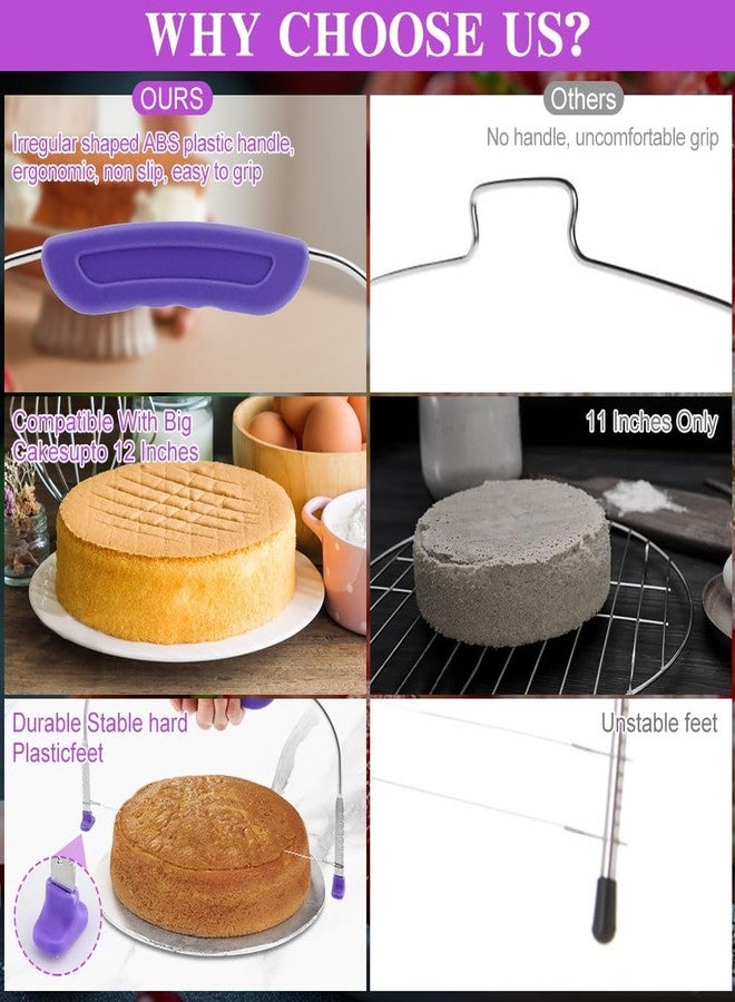 WOW KITCHEN قطاعة كيك قابلة للتعديل من واو كيتشن، مزودة بسلك من الفولاذ المقاوم للصدأ ومقبض من بلاستيك البولي بروبيلين، بتصميم مريح، مناسبة للكيك حتى 12 بوصة. قد يختلف اللون حسب التوافر. - Image 3
