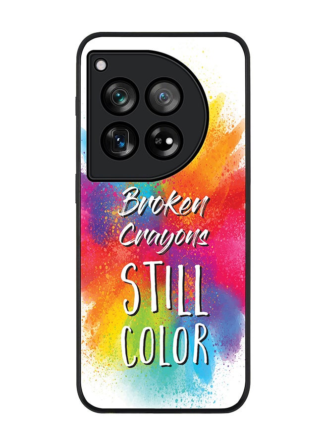 Stylizedd Rugged Black Edge Case for OnePlus 12, Slim fit Soft Case Flexible Rubber Edges Anti Drop TPU Gel Thin Cover -   Broken Colors - Image 1