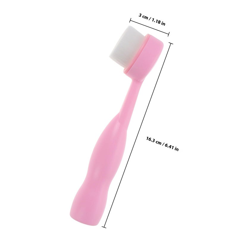 Pink Manual Facial Cleansing Brush for Blackhead Removal Deep Pore Cleaning Exfoliating Tool - Image 3