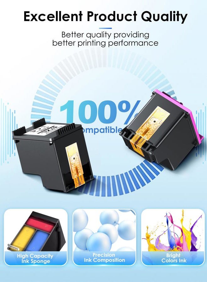 TECKKIN 67XL Ink Cartridge Black/Color Combo Pack Replacement for HP Ink 67 67XL Printer Ink Works for HP DeskJet 2827e 2755e 2700 2855e 2800 4155e 2755 2852e Envy 6055e 6000 6455e (2 Pack) - Image 4