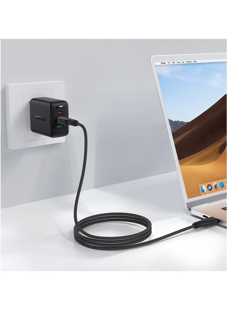 ACEFAST C8-03 1.2m USB-C to USB-C Charging Cable Cord 3A Braided Charging Data Cable,60W-BLACK - Image 5