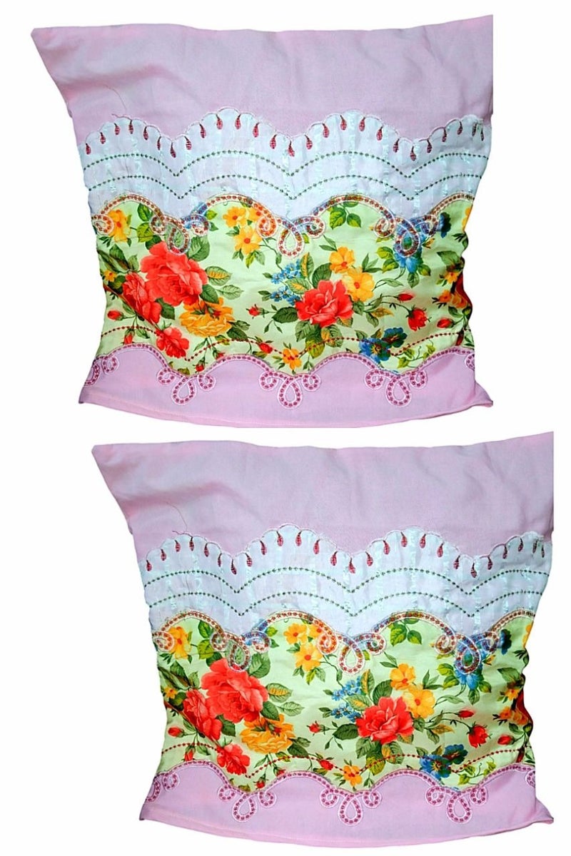 طقم غطاء مخدات قطن ديكوية عدد 2