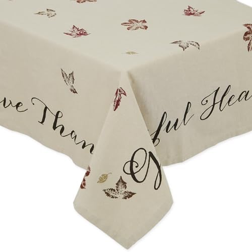 DII Rustic Autumn Leaves Kitchen Collection Thanksgiving Fall Table Dcor Tablecloth 60x84 - Image 1