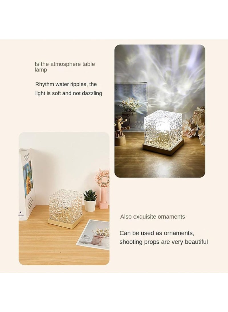 Generic - 16 Colors Nordic Lights Ceiling Lamp Rechargeable Ambient Light 16 Colors Ocean Wave Pattern Crystal Night Light Table Lamp Remote Control Timer(Remote Control) - Image 1