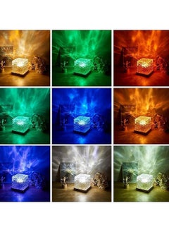 Generic 16 Colors Nordic Lights Ceiling Lamp Rechargeable Ambient Light 16 Colors Ocean Wave Pattern Crystal Night Light Table Lamp Remote Control Timer(Remote Control)  - Image 4
