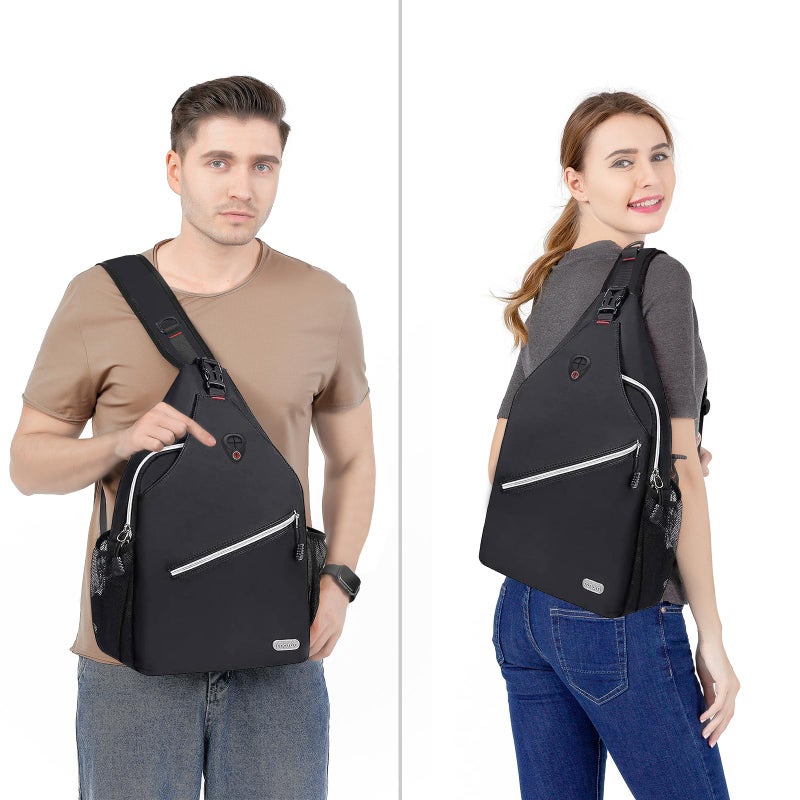 MOSISO Rope Sling Backpack (Up to 13 inch), Multipurpose Crossbody Chest One Shoulder Outdoor Travel Hiking Daypack, Space Gray - Image 5