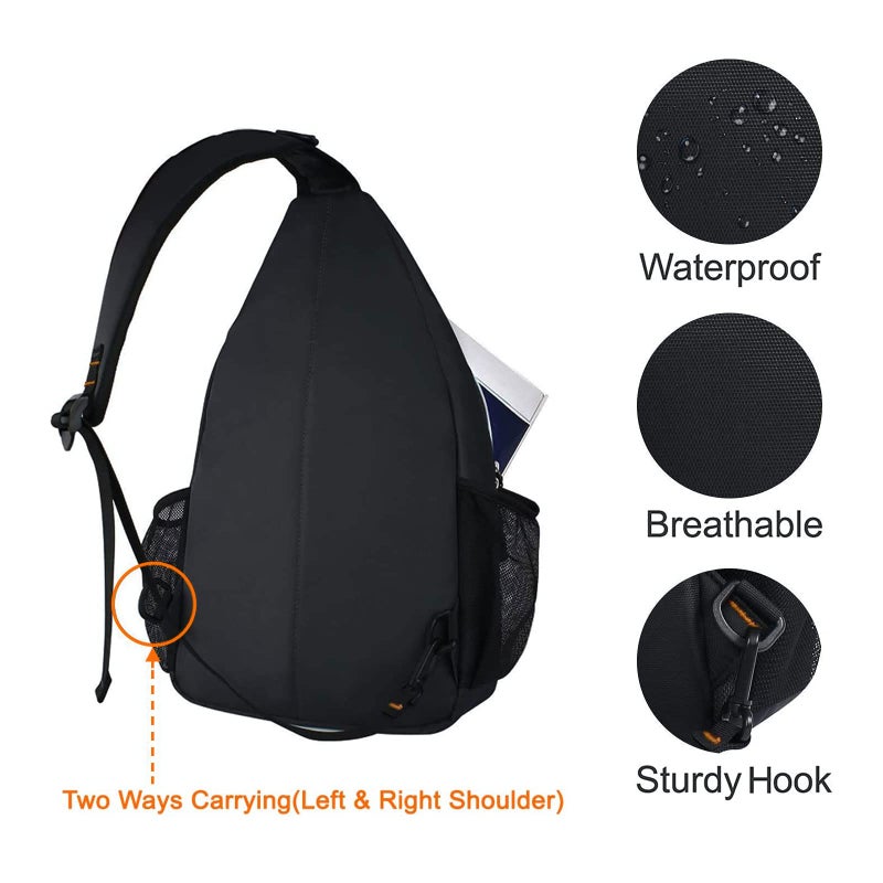 MOSISO Rope Sling Backpack (Up to 13 inch), Multipurpose Crossbody Chest One Shoulder Outdoor Travel Hiking Daypack, Space Gray - Image 4