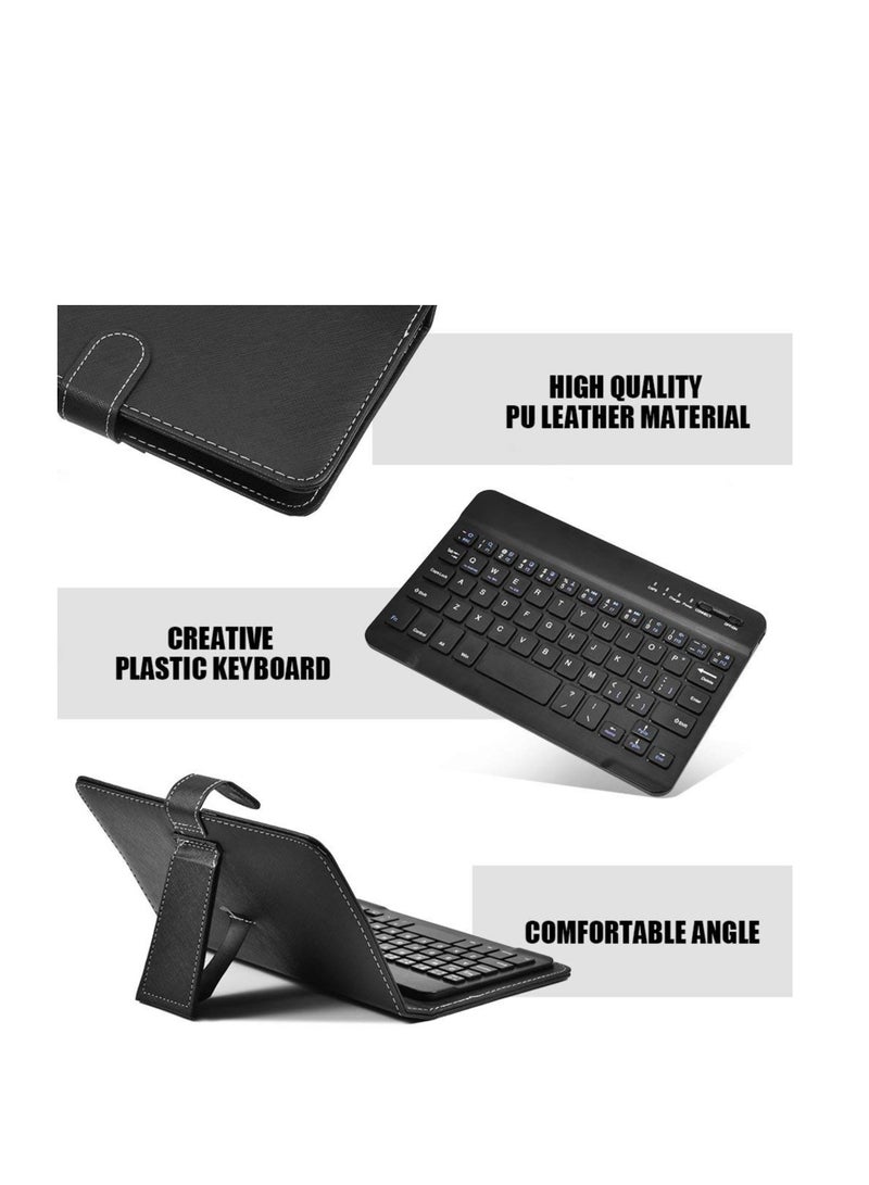 KASTWAVE Portable Wireless Bluetooth Keyboard with Leather Case Mini Universal Stand Cover for 4.5'' 6.8'' iOS Android and Windows Smart Phones Black  - Image 5