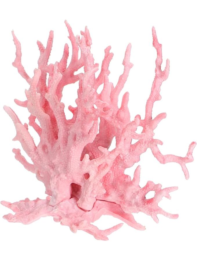 Pink Simulation Coral Aquarium Decor Safe for Fresh Salt Water Fish Tank 8X14CM - Image 1