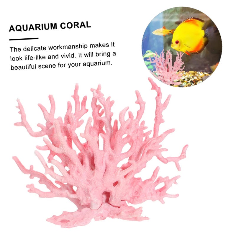 Pink Simulation Coral Aquarium Decor Safe for Fresh Salt Water Fish Tank 8X14CM - Image 4