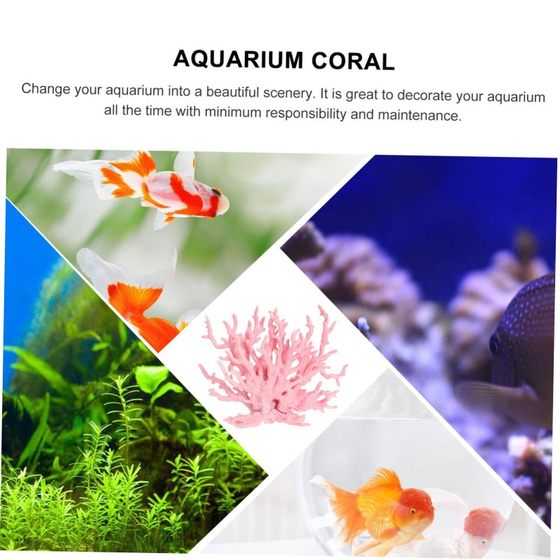 Pink Simulation Coral Aquarium Decor Safe for Fresh Salt Water Fish Tank 8X14CM - Image 3