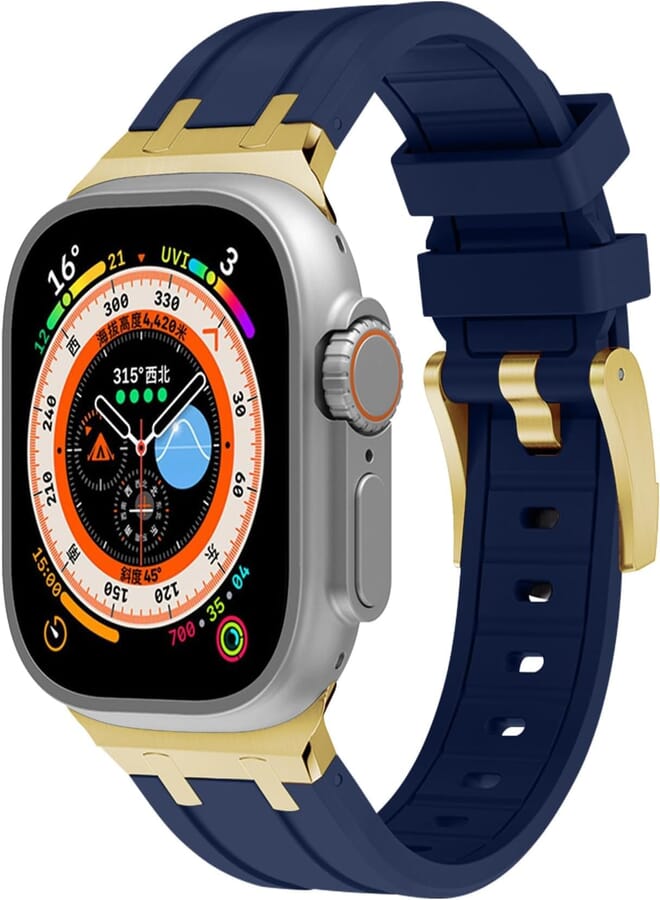Next Next store Liquid Silicone Rubber Band Compatible with Apple Watch Series Ultra 2 | 9 | 8 Ultra | 8 | 7 | 6 | 5 49mm 45mm 44mm 42mm, Premium Rubber Strap with Stainless Steel Adapter