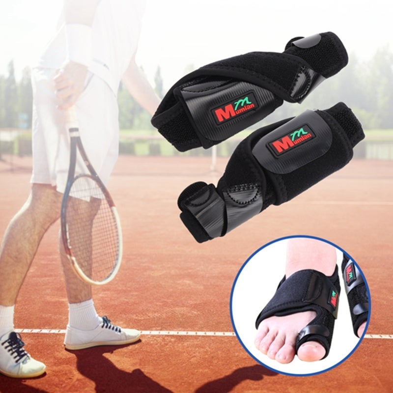 Bunion Corrector: Black M Size - Integrated Aluminum Splint Adjustable Strap Hallux Valgus Corrector for Bunion Pain Relief, Day Night Recovery - Image 5