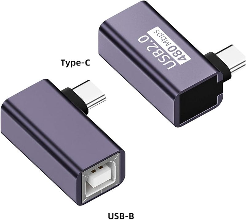 محول USB من النوع C ذكر إلى النوع B بمقبس كوعي، معدل نقل بيانات 480 ميجابت في الثانية للبيانو - Image 5