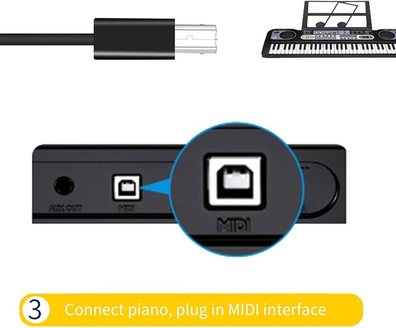محول USB من النوع C ذكر إلى النوع B بمقبس كوعي، معدل نقل بيانات 480 ميجابت في الثانية للبيانو - Image 4