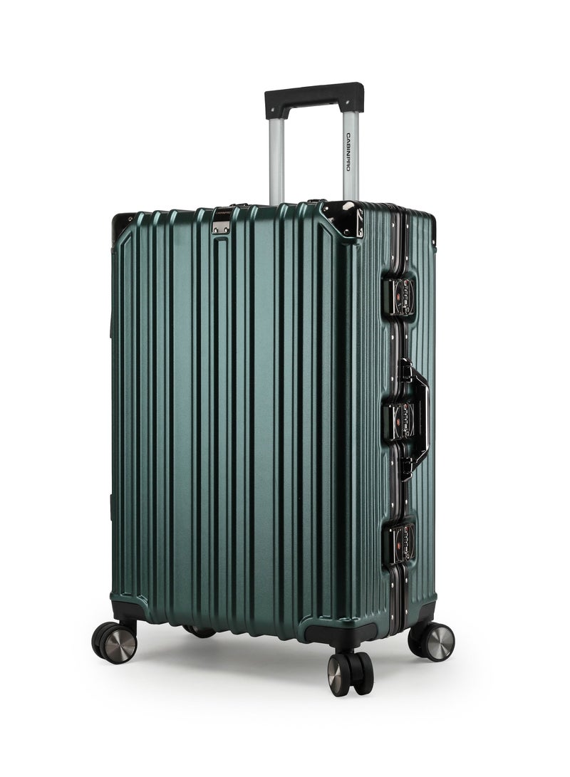كابينبرو حقيبة سفر بعجلات دوارة مزدوجة  درجة وهيكل ألومنيوم خفيف الوزن من البولي كربونات مقاس متوسط لون أخضر داكن - Image 1