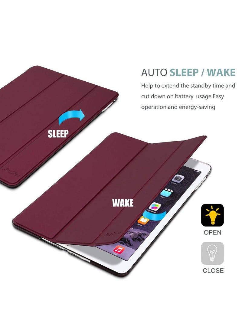 Procases Ultra Slim Lightweight Stand Protective Case Shell with Translucent Frosted Back Cover for Apple iPad Air 2 Wine - Image 4