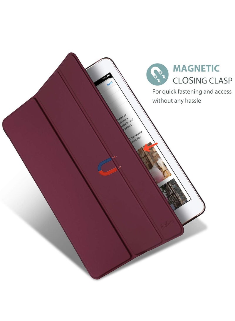 Procases Ultra Slim Lightweight Stand Protective Case Shell with Translucent Frosted Back Cover for Apple iPad Air 2 Wine - Image 5