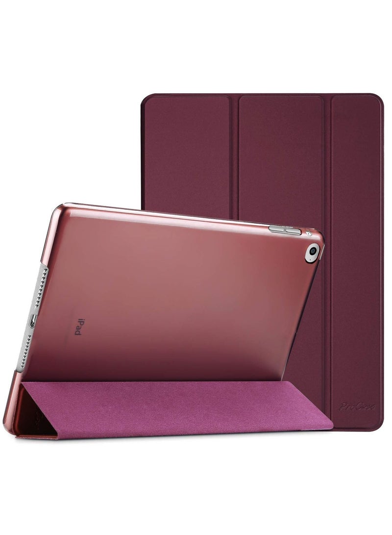 Procases Ultra Slim Lightweight Stand Protective Case Shell with Translucent Frosted Back Cover for Apple iPad Air 2 Wine - Image 1