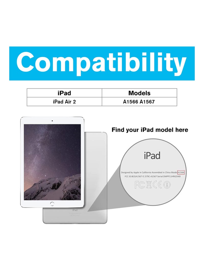 Procases Ultra Slim Lightweight Stand Protective Case Shell with Translucent Frosted Back Cover for Apple iPad Air 2 Wine - Image 3