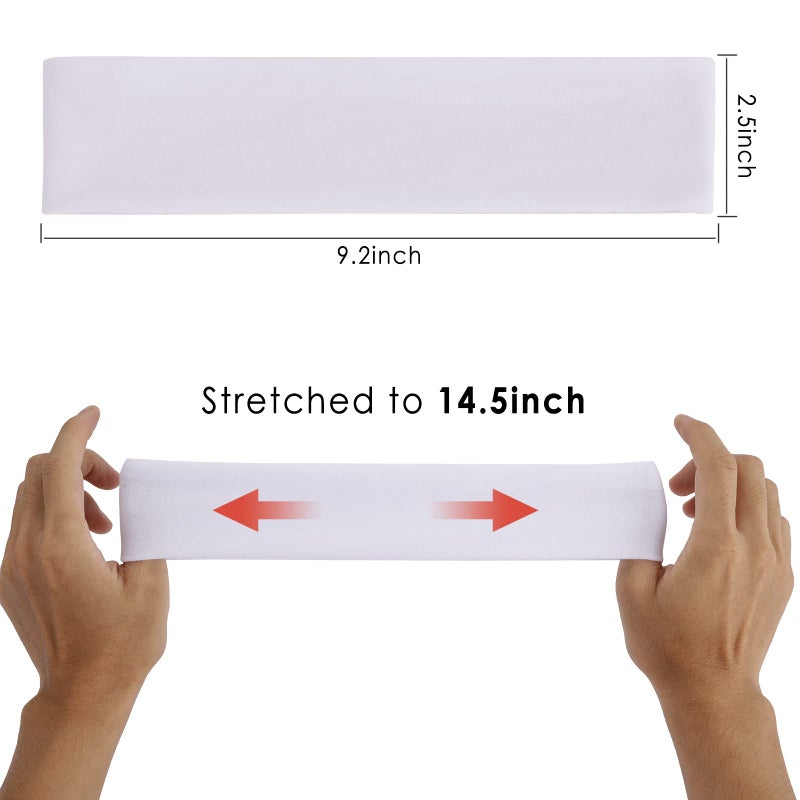 HAUCA Workout Headbands for Women 9Pcs, Cotton Like Headbands 2.5 inch Wide, Soft Elastic Non Slip Yoga Hairbands for Cycling Biking Gym Sports Yoga Running Skincare - Image 5