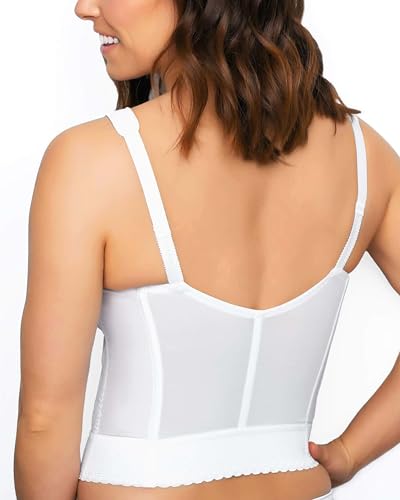 Exquisite Form womens Exquisite Form Fully Women's Front Close Longline Posture #5107530 Bra, White, 48D US - Image 2