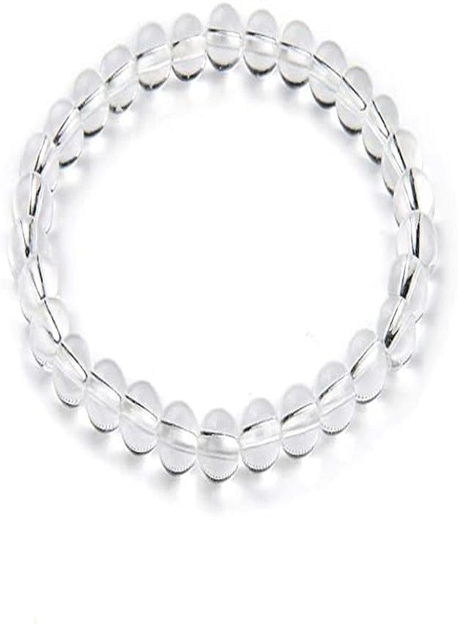 TREE MAISON CORONATING HOMES Crystal Products Natural Clear Quartz Bracelet | Certified 8mm Faceted Beads | Diameter : 2.5 Inch | Reiki Healing & Crystal Healing Stones | Unisex Adult | Strechable - Image 3