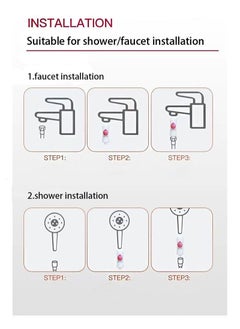 HaLunhi 2 Pieces Vitamin C Shower Filter, Shower Head Filter for Removing Chlorine Fluoride Deposits，Helps with Dry Skin and Hair Loss，Water Purification with Beads，Easy to Install (Lavender + Milk)  - Image 4