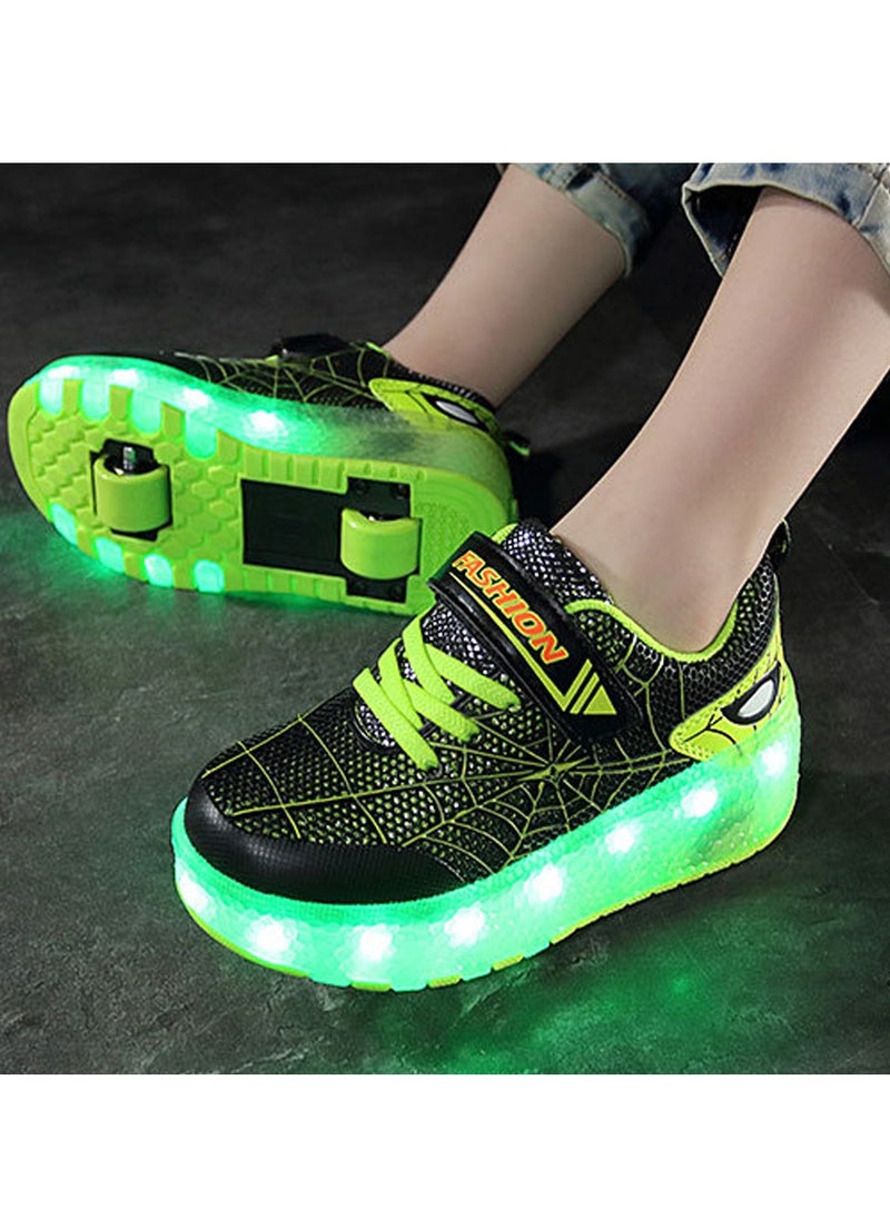 Al Aoyama Aoyama Usb Chargable Led Light Up Roller Shoes Wheeled Skate Sneaker Shoes For Boys Girls Kids  - Image 3