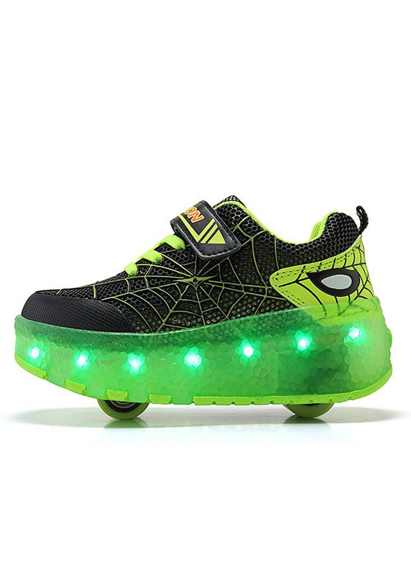 Al Aoyama Aoyama Usb Chargable Led Light Up Roller Shoes Wheeled Skate Sneaker Shoes For Boys Girls Kids  - Image 2