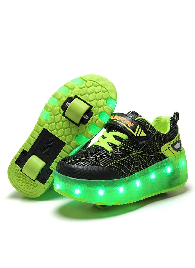 Al Aoyama Aoyama Usb Chargable Led Light Up Roller Shoes Wheeled Skate Sneaker Shoes For Boys Girls Kids  - Image 1