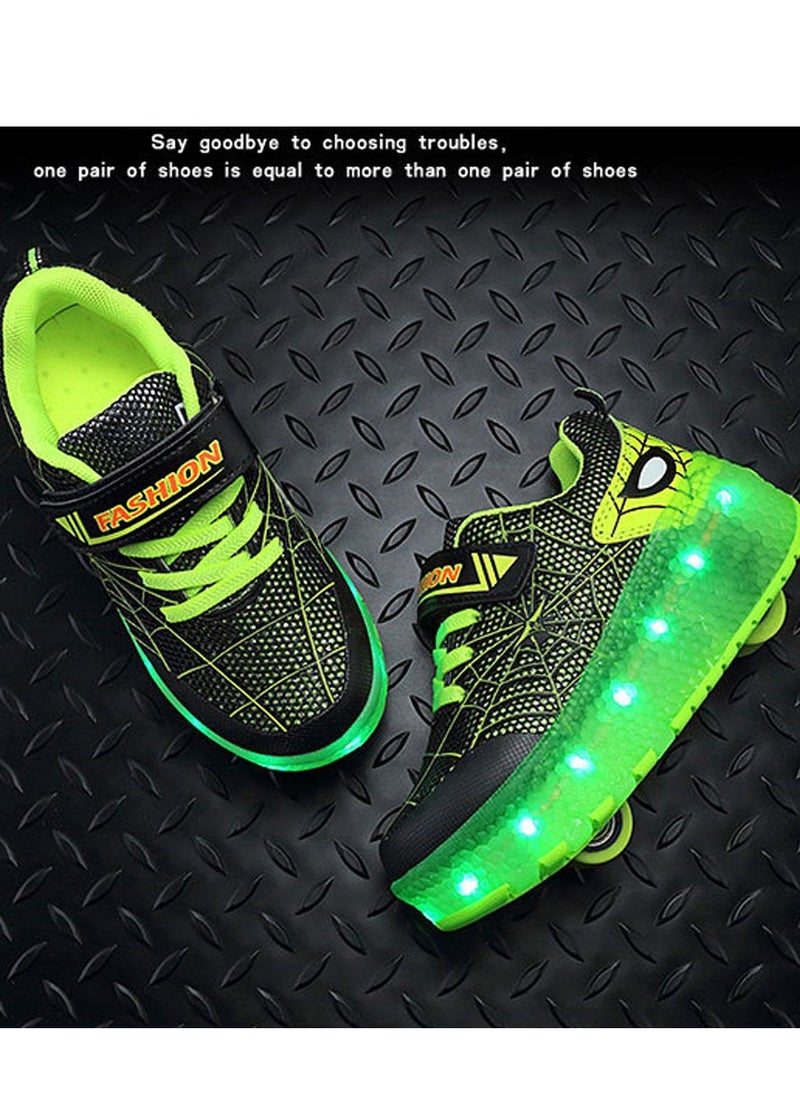 Al Aoyama Aoyama Usb Chargable Led Light Up Roller Shoes Wheeled Skate Sneaker Shoes For Boys Girls Kids  - Image 4