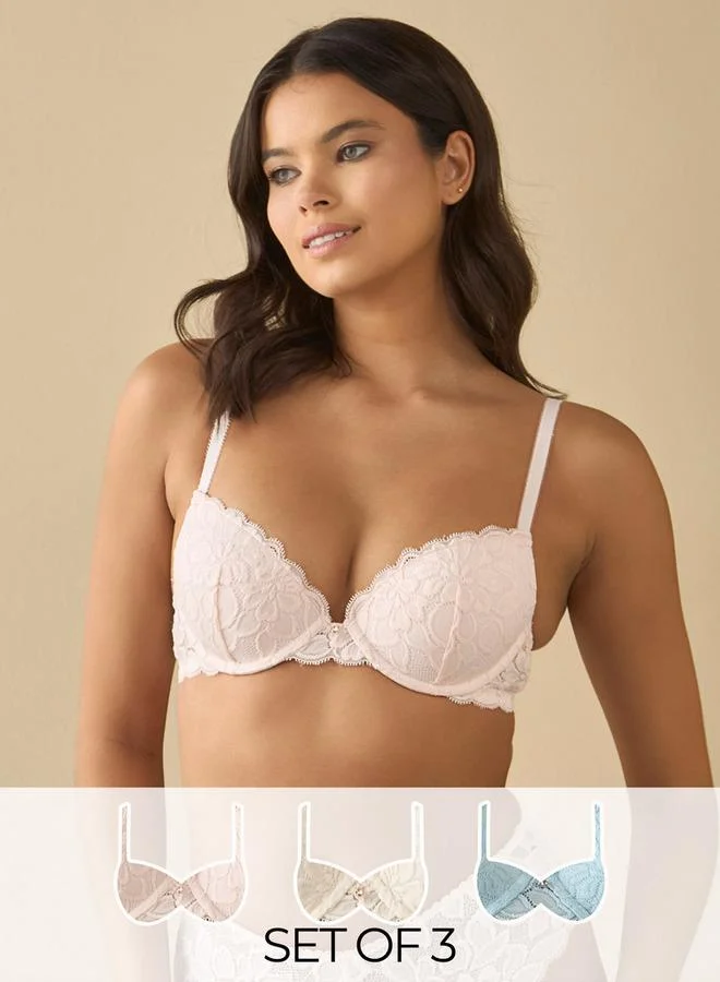 Splash FAV Set of 3 - Lace Detail Push-Up Bra