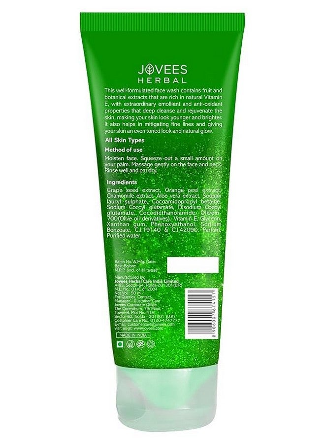 Jovees Herbal Grape Face Wash With Grape Seed & Orange Peel Extracts | For Brighter & Glowing Skin | Reduces Uneven Skin Tone & Fine Lines | For All Skin Types 50ML - Image 2