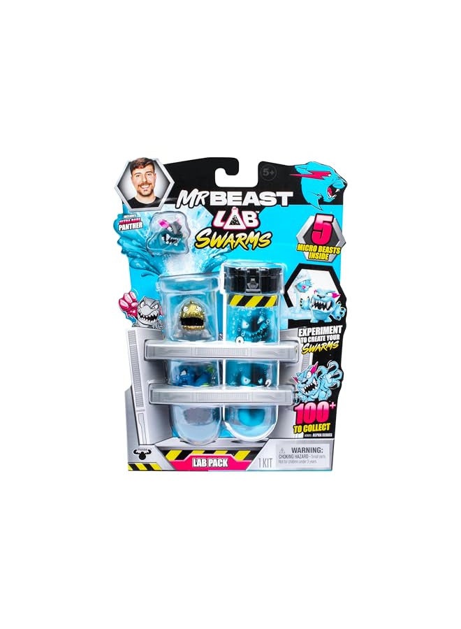MrBeast Lab مجموعة مختبرات MrBeast Lab Swarms، تجربة بإضافة الماء، اختبار أنبوب الاختبار والظهور بـ 5 شخصيات قابلة للجمع بحجم 1" من MrBeast، أكثر من 100 شخصية لجمعها، ترقب النسخة المحدودة من الفهد هايبركروم. - Image 1