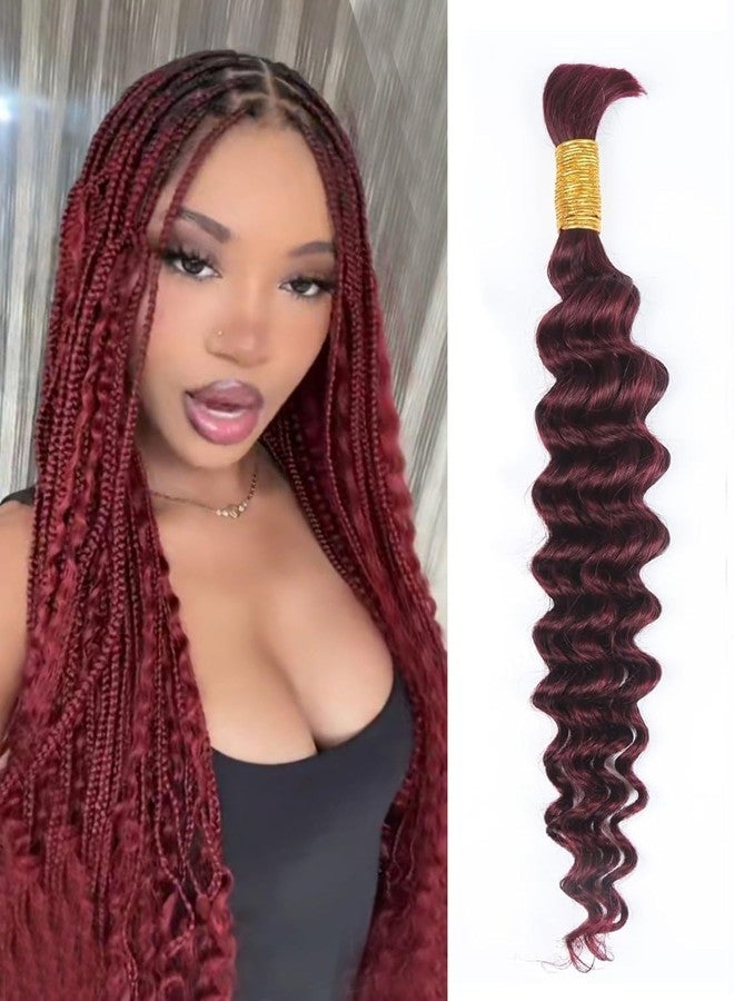 ريساكا شعر ريساكا البشري للتضفير، 50 غرام، حزمة واحدة، 14 بوصة، شعر بشري مموج عميق، بدون خياطة، وصلات شعر بشري برازيلي بكر مجعد 10A، مناسب لتضفيرات البوهو، شعر بشري مبلل ومموج (99j) - Image 1