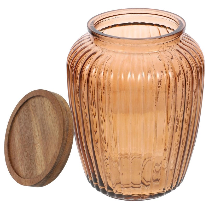 Vintage Acacia Wood Lid Glass Food Storage Jar 2200ml Airtight Canister - Image 2