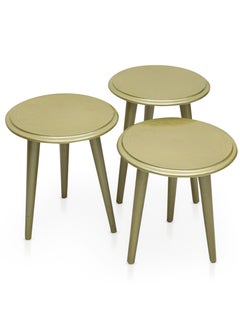 Multi Home Furniture : Modern 3-Piece Nesting Table Set – Space-Saving & Elegant Design  MH-NT-108-Golden  - Image 3