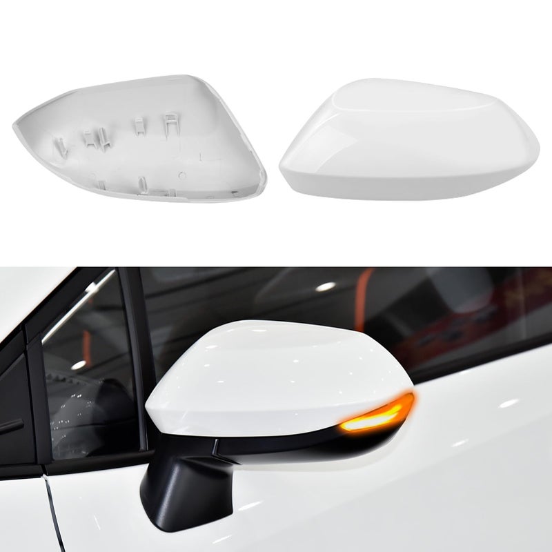 Abodvu Compatible with Toyota Corolla Driver Mirror Cover Replacement 2020202212th Gen Corolla Sedan Mirror Cap for Left SideClip on Housing Cover Cap Replace for 8794552251Super White1 PCS