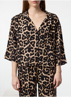 trendyol Multicolored Leopard Patterned Viscose Woven Pajama Set THMAW21PT0292  - Image 3