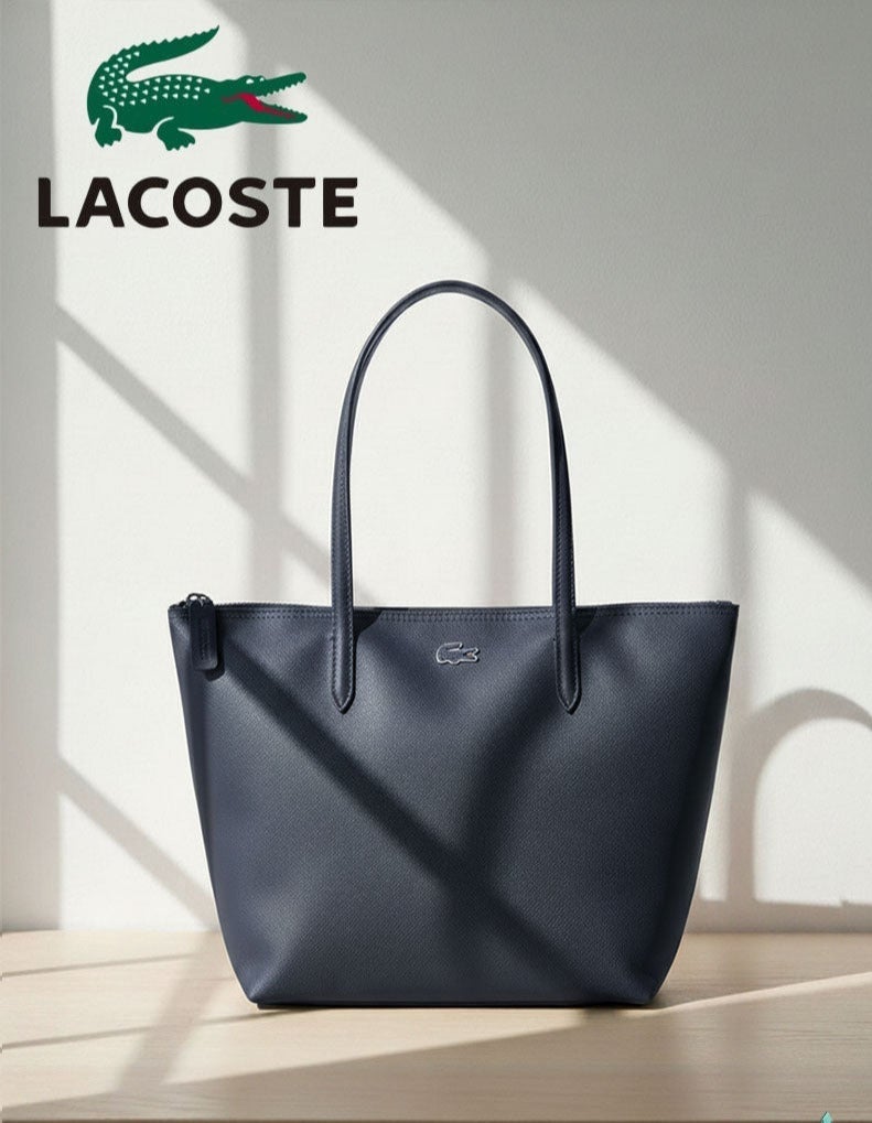Lacoste bag Women's L12.12 Concept Fashion Versatile Large Capacity Large Size Zipper Handheld Shoulder  Bag Tote Bag Large 35cm * 30cm * 12cm - Image 1