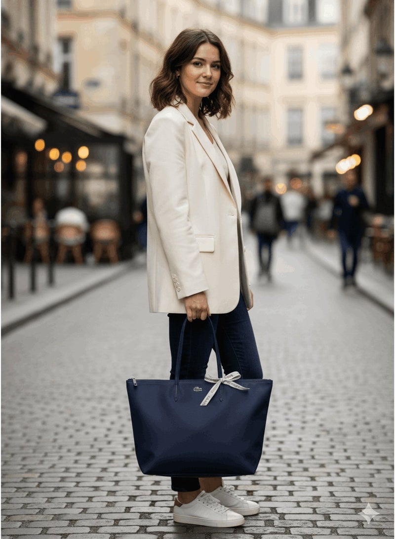 Lacoste bag Women's L12.12 Concept Fashion Versatile Large Capacity Large Size Zipper Handheld Shoulder  Bag Tote Bag Large 35cm * 30cm * 12cm - Image 2