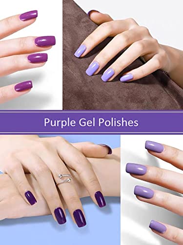 Vishine 6PCS Purple Glitter Nail Polish Gel UV LED Soak Off Nail Art Kit Gorgeous Manicure Collection Gift Set 8ml - Image 5