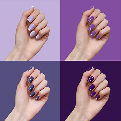 Vishine 6PCS Purple Glitter Nail Polish Gel UV LED Soak Off Nail Art Kit Gorgeous Manicure Collection Gift Set 8ml - Image 4