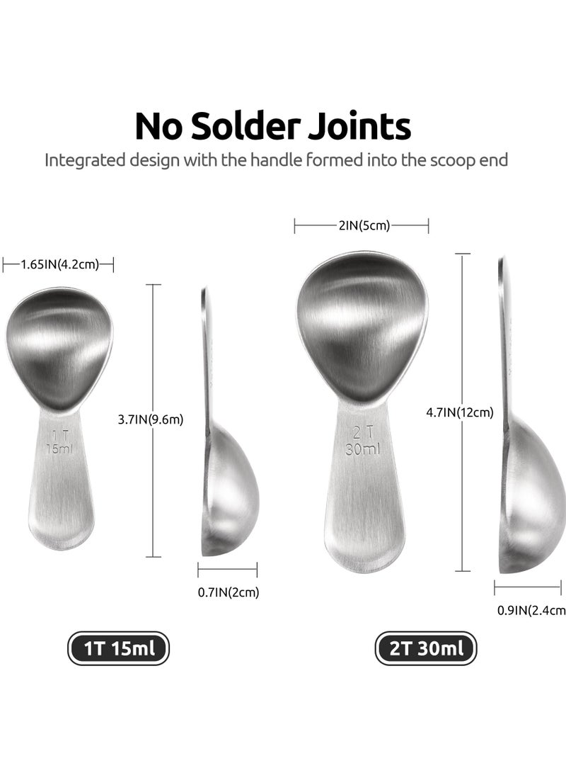 Durable Measuring Coffee Spoon Set, 1 tbsp and 2 tbsp For Coffee, Tea, Sugar, Coffee Beans  - Image 2