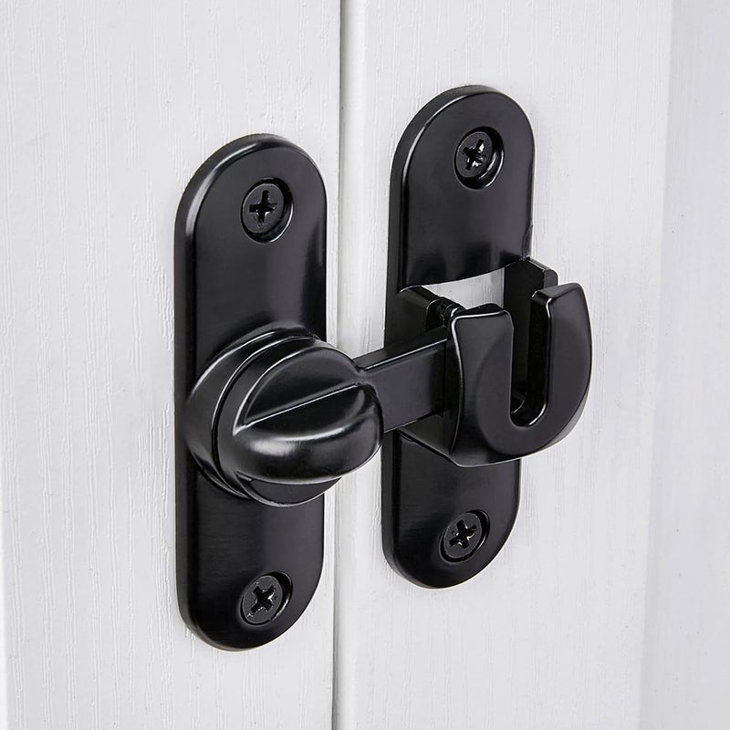 INIRET Black Barn Door Latches,90/180 Degree Gate Lock,Flip Gate Latches Hardware,Zinc Alloy Right Angle Door Lock Latch,Door Security Sliding Door Latch Lock for Cabinets,Bathroom - Image 4