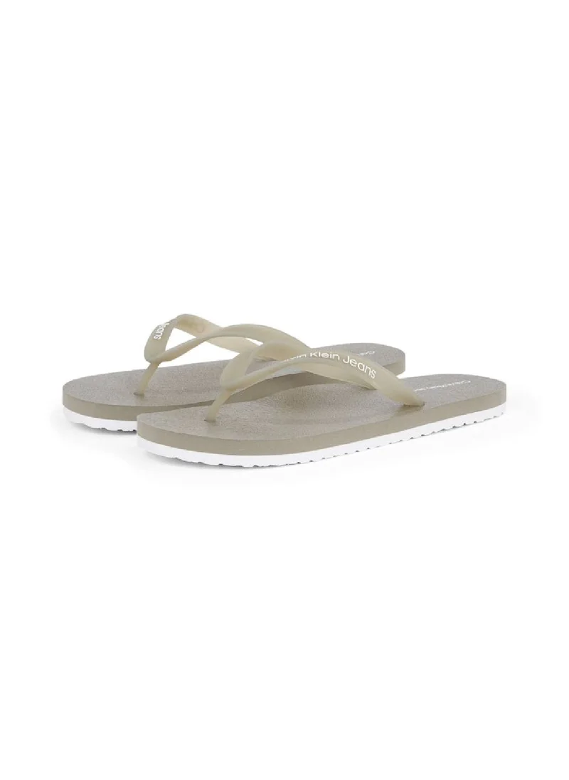 Calvin Klein Jeans Men's Flip Flops - Faux Leather, Green