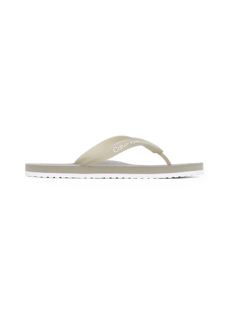 Calvin Klein Jeans Men's Flip Flops - Faux Leather, Green
